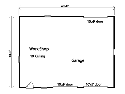 Garage Plan 49185 - 2 Car Garage First Level Plan