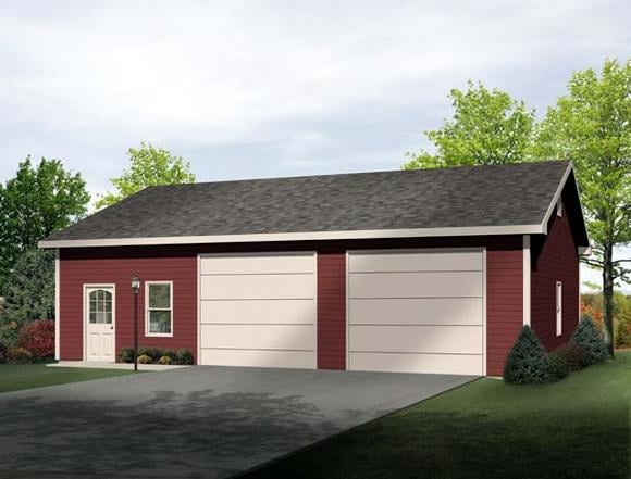 Garage Plan 49185 - 2 Car Garage Elevation