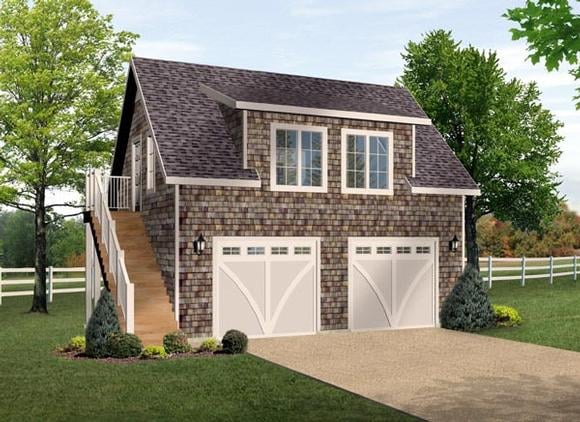 Garage Plan 49187 - 2 Car Garage Apartment Elevation