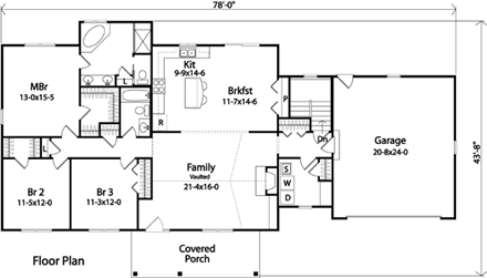 House Plan 49189 First Level Plan