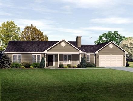 Ranch Traditional Elevation of Plan 49189