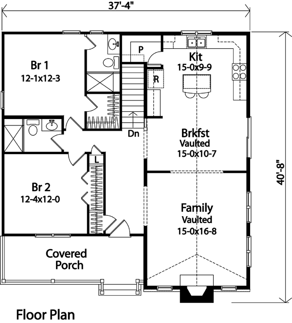 Country Narrow Lot One-Story Ranch Level One of Plan 49193