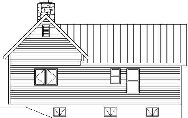 Country Narrow Lot One-Story Ranch Rear Elevation of Plan 49193