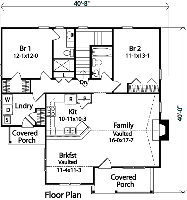 Country Narrow Lot One-Story Ranch Level One of Plan 49194