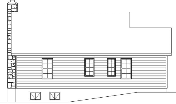 Country Narrow Lot One-Story Ranch Rear Elevation of Plan 49194