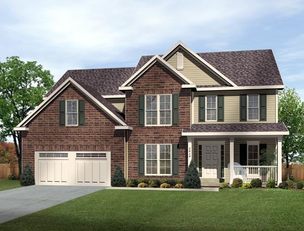 Plan 49197 | Traditional Style with 4 Bed, 4 Bath, 2 Car Garage