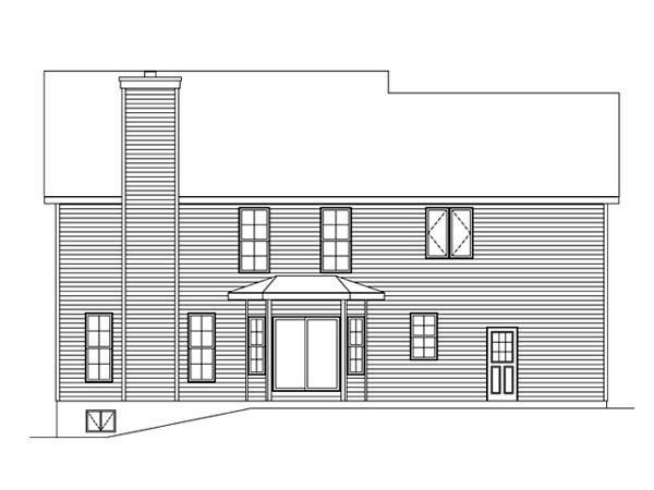 Traditional Rear Elevation of Plan 49197