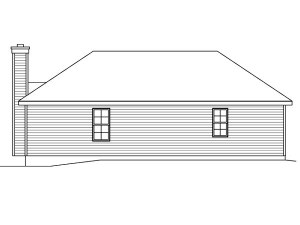 Ranch Rear Elevation of Plan 49199