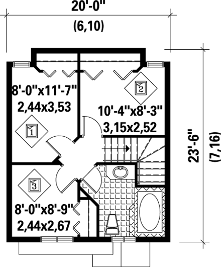 House Plan 49265 Second Level Plan