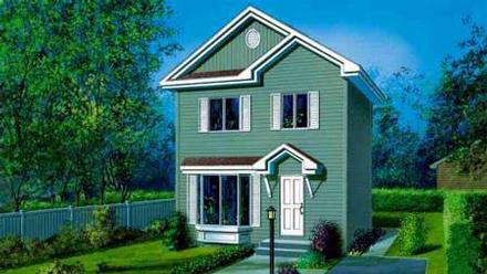 Narrow Lot Traditional Elevation of Plan 49265