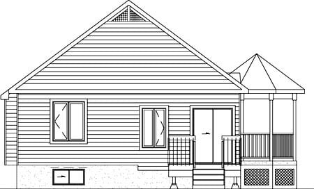 Southern Rear Elevation of Plan 49492