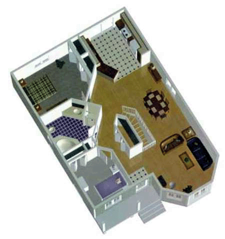 Bungalow Narrow Lot One-Story Alternate Level One of Plan 49590