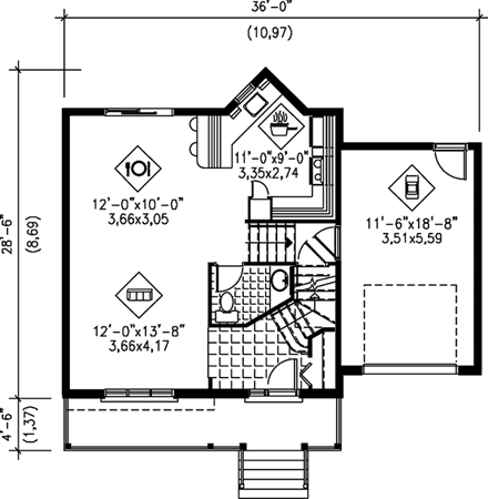 House Plan 49629 First Level Plan