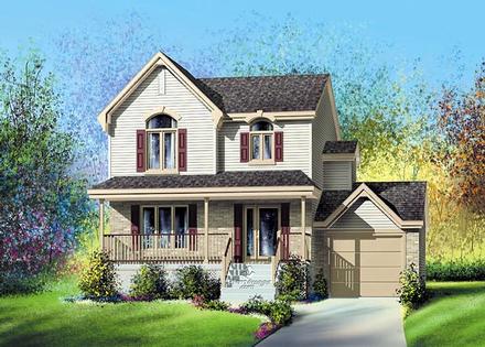 Country Narrow Lot Elevation of Plan 49629