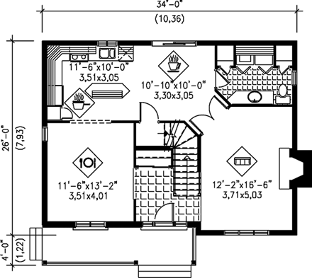 House Plan 49719 First Level Plan