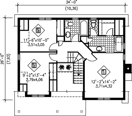 House Plan 49719 Second Level Plan