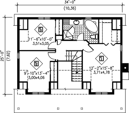 House Plan 49753 Second Level Plan