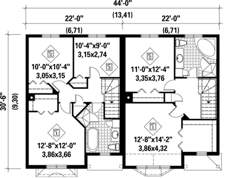 Multi-Family Plan 49806 Second Level Plan