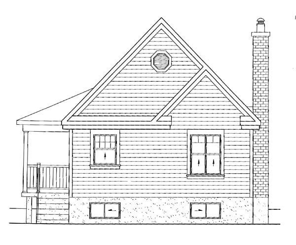 Country Rear Elevation of Plan 49824
