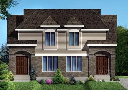 Narrow Lot Elevation of Plan 49846