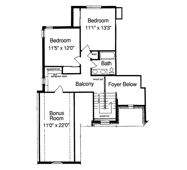 Bungalow Traditional Level Two of Plan 50004