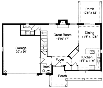 House Plan 50006 First Level Plan