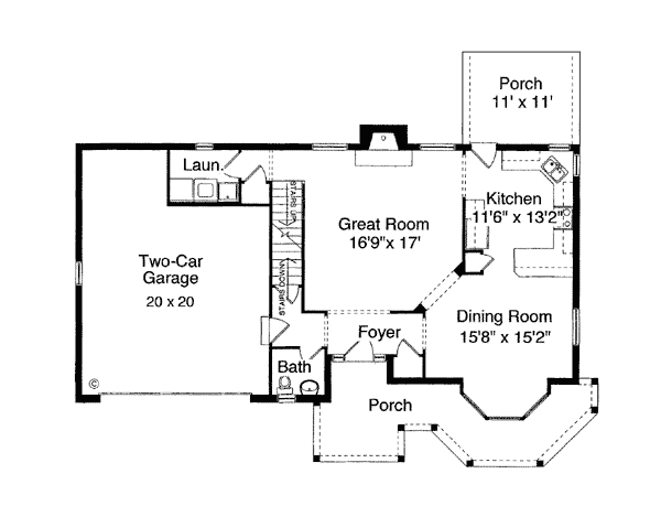 Country Farmhouse Victorian Level One of Plan 50009