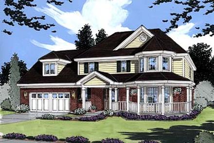 Country Farmhouse Victorian Elevation of Plan 50009