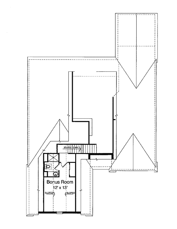 European One-Story Ranch Traditional Level Two of Plan 50010