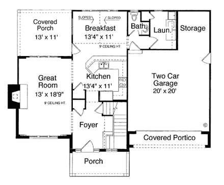 House Plan 50011 First Level Plan