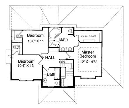 House Plan 50011 Second Level Plan