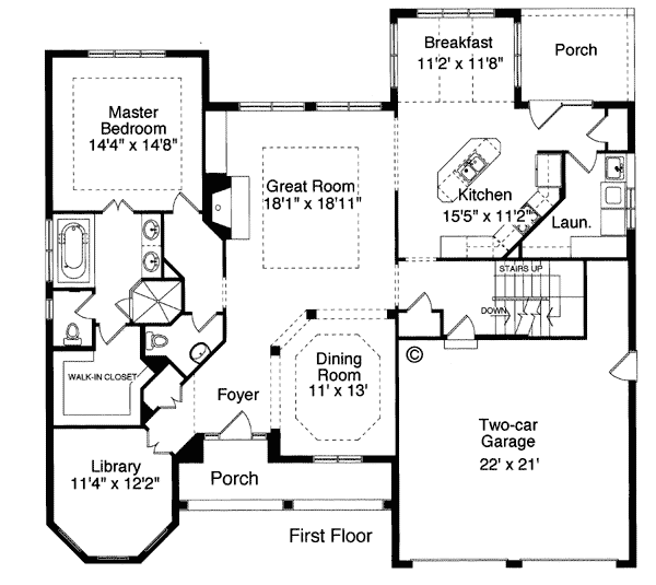 Country Traditional Victorian Level One of Plan 50012