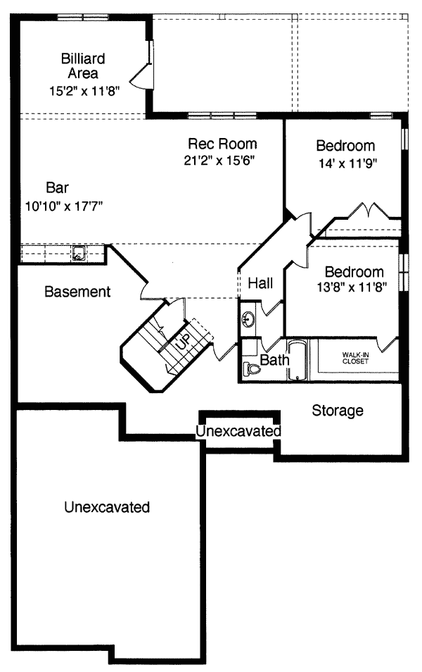 Traditional Lower Level of Plan 50014