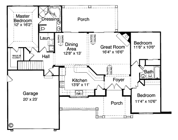 Bungalow Country One-Story Level One of Plan 50021