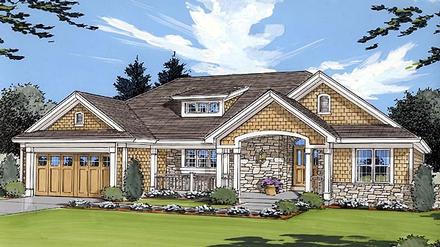 Bungalow Country One-Story Elevation of Plan 50021