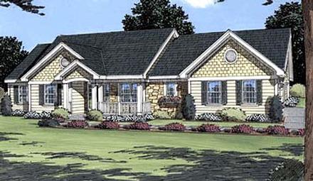 One-Story Ranch Traditional Elevation of Plan 50031