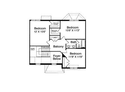 House Plan 50033 Second Level Plan