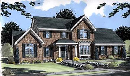 Colonial Traditional Elevation of Plan 50033