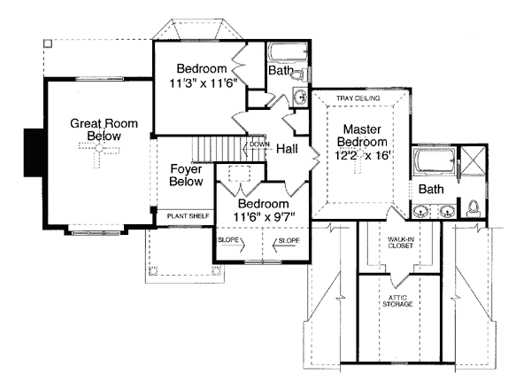 Bungalow Traditional Level Two of Plan 50040