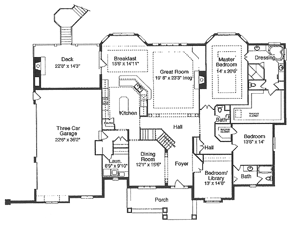 Bungalow Traditional Level One of Plan 50043