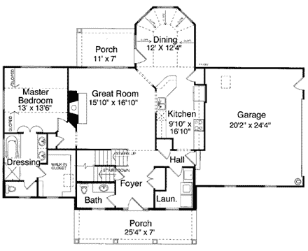 House Plan 50048 First Level Plan