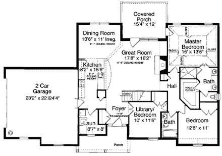 House Plan 50050 First Level Plan