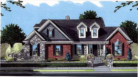 Bungalow Country Traditional Elevation of Plan 50053