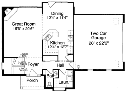 House Plan 50057 First Level Plan