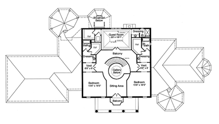 House Plan 50062 Second Level Plan