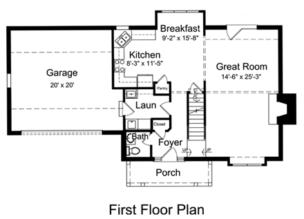 House Plan 50064 First Level Plan