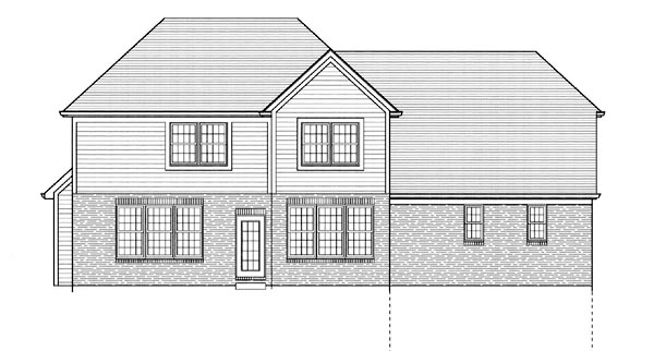 Country European Rear Elevation of Plan 50072