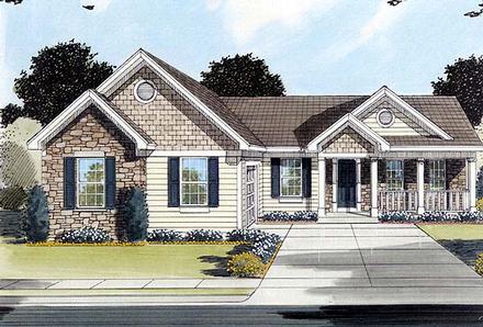 Bungalow Country One-Story Elevation of Plan 50083