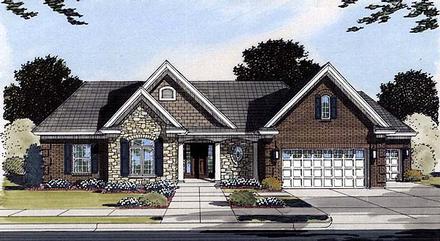 Bungalow Country Traditional Elevation of Plan 50086