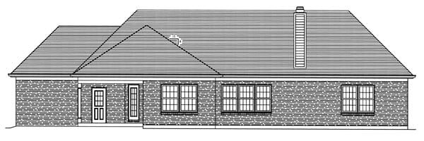 Bungalow Country Traditional Rear Elevation of Plan 50086